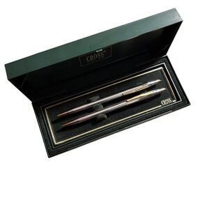 Cross Century Medalist Chrome Gold Trim Ballpoint Pen 0.5mm Pencil Set 330105